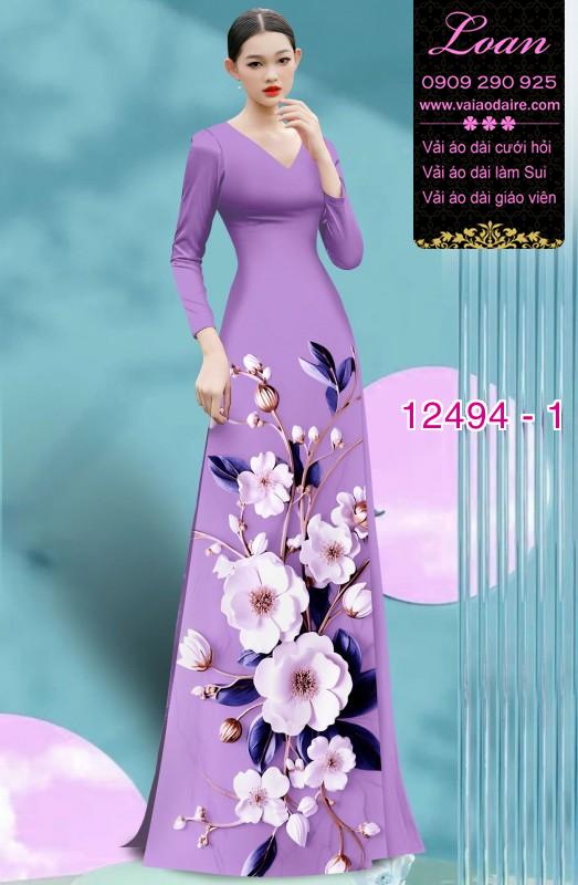 Vải áo dài hoa in 3D cực đẹp