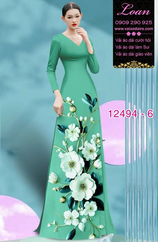 Vải áo dài hoa in 3D cực đẹp