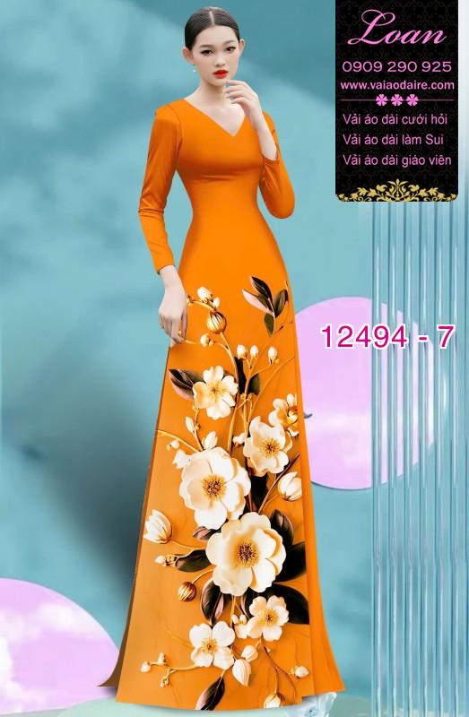 Vải áo dài hoa in 3D cực đẹp
