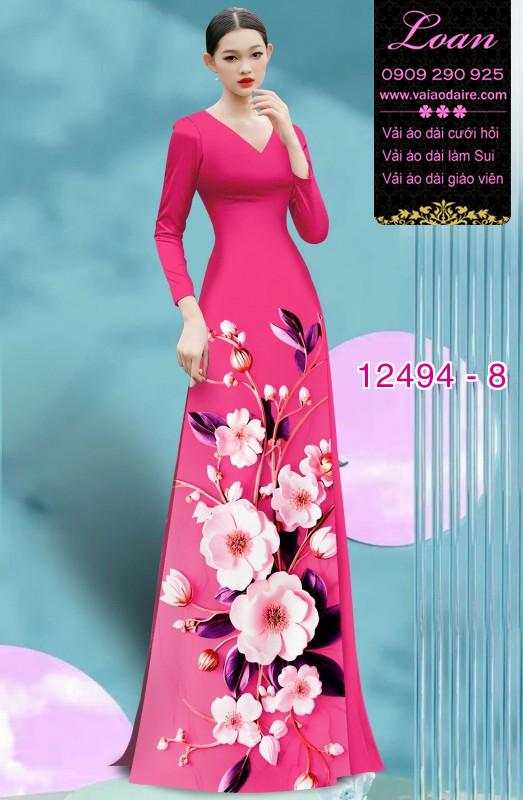 Vải áo dài hoa in 3D cực đẹp