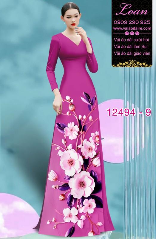 Vải áo dài hoa in 3D cực đẹp