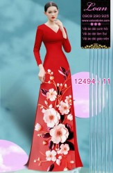 Vải áo dài hoa in 3D cực đẹp
