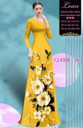 Vải áo dài hoa in 3D cực đẹp