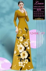 Vải áo dài hoa in 3D cực đẹp