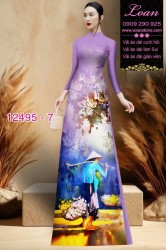 Vải áo dài hình gánh hàng rong