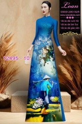 Vải áo dài hình gánh hàng rong