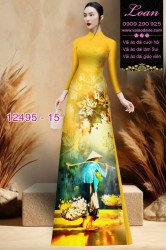 Vải áo dài hình gánh hàng rong
