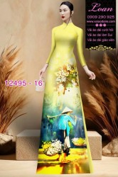 Vải áo dài hình gánh hàng rong