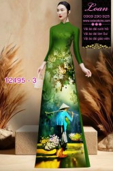 Vải áo dài hình gánh hàng rong