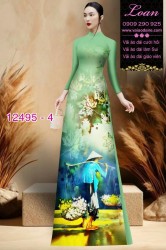 Vải áo dài hình gánh hàng rong