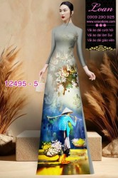 Vải áo dài hình gánh hàng rong