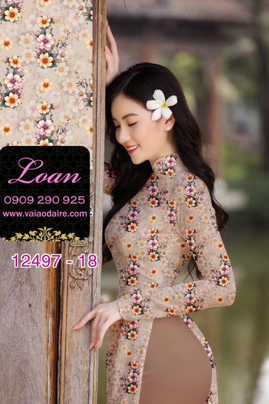 Vải áo dài hoa nhí Vải áo dài hoa nhí