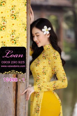 Vải áo dài hoa nhí-DT 12498