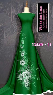 Vải áo dài hoa hồng in 3D-DT 12499