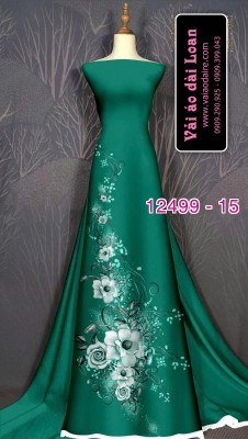 Vải áo dài hoa hồng in 3D-DT 12499
