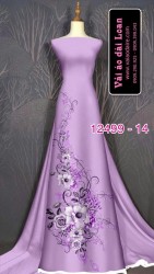 Vải áo dài hoa hồng in 3D