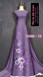 Vải áo dài hoa hồng in 3D