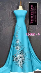 Vải áo dài hoa hồng in 3D