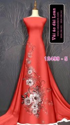 Vải áo dài hoa hồng in 3D