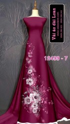 Vải áo dài hoa hồng in 3D