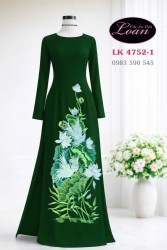 Vải áo dài thêu hoa sen - hạc