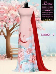 Vải áo dài sen - hạc in 3D