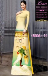 Vải áo dài hình nông dân gánh muối