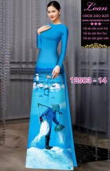 Vải áo dài hình nông dân gánh muối