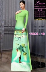 Vải áo dài hình nông dân gánh muối