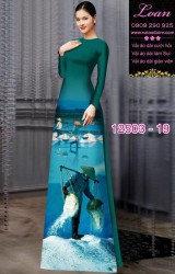 Vải áo dài hình nông dân gánh muối