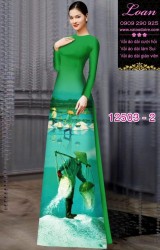 Vải áo dài hình nông dân gánh muối