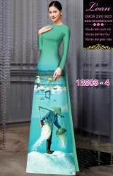 Vải áo dài hình nông dân gánh muối