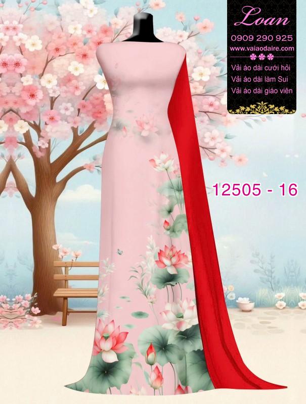 Vải áo dài hoa sen in 3D Vải áo dài hoa sen in 3D