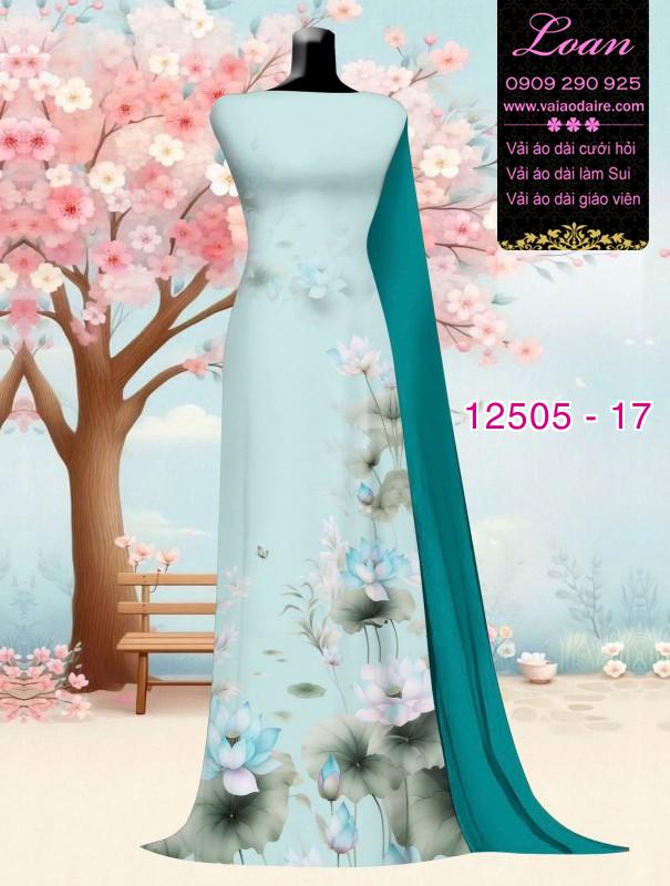 Vải áo dài hoa sen in 3D Vải áo dài hoa sen in 3D