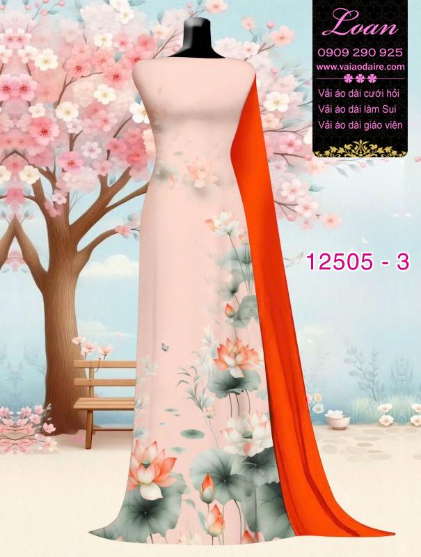 Vải áo dài hoa sen in 3D Vải áo dài hoa sen in 3D