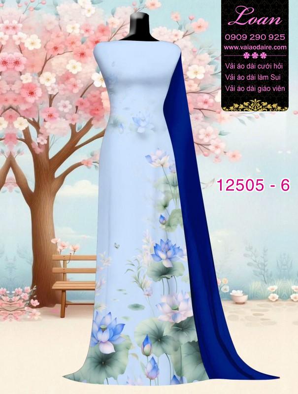 Vải áo dài hoa sen in 3D Vải áo dài hoa sen in 3D