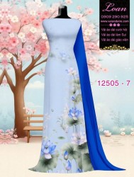 Vải áo dài hoa sen in 3D