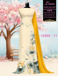 Vải áo dài hoa sen in 3D