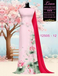 Vải áo dài hoa sen in 3D