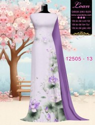 Vải áo dài hoa sen in 3D