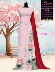 Vải áo dài hoa sen in 3D