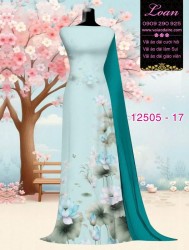 Vải áo dài hoa sen in 3D