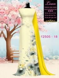 Vải áo dài hoa sen in 3D