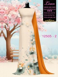 Vải áo dài hoa sen in 3D