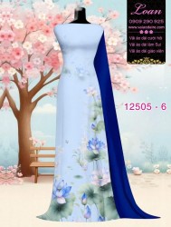 Vải áo dài hoa sen in 3D