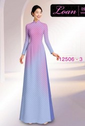 Vải áo dài chấm bi - loang màu