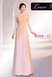 Vải áo dài chấm bi - loang màu