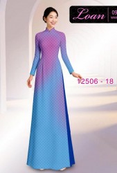 Vải áo dài chấm bi - loang màu