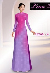 Vải áo dài chấm bi - loang màu