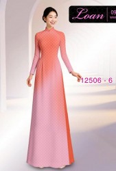 Vải áo dài chấm bi - loang màu